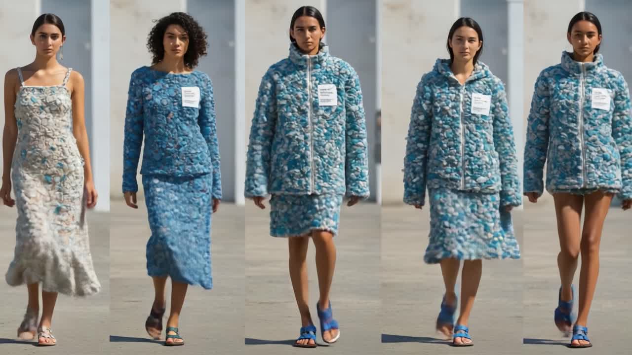 Elegant Models Showcase Stunning Fashion in Textured Fabrics: A Captivating Journey Through Unique Styles and Designs in an Engaging Fashion Presentation