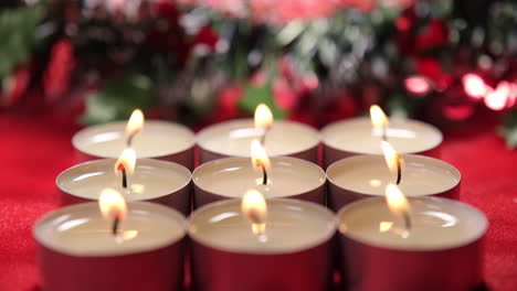 christmas candle light on red background decoration