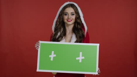 santa girl with green screen