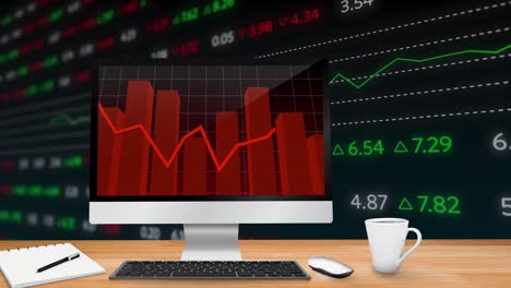 Animation-of-statistics-recording-on-computer-screen-with-financial-data-processing