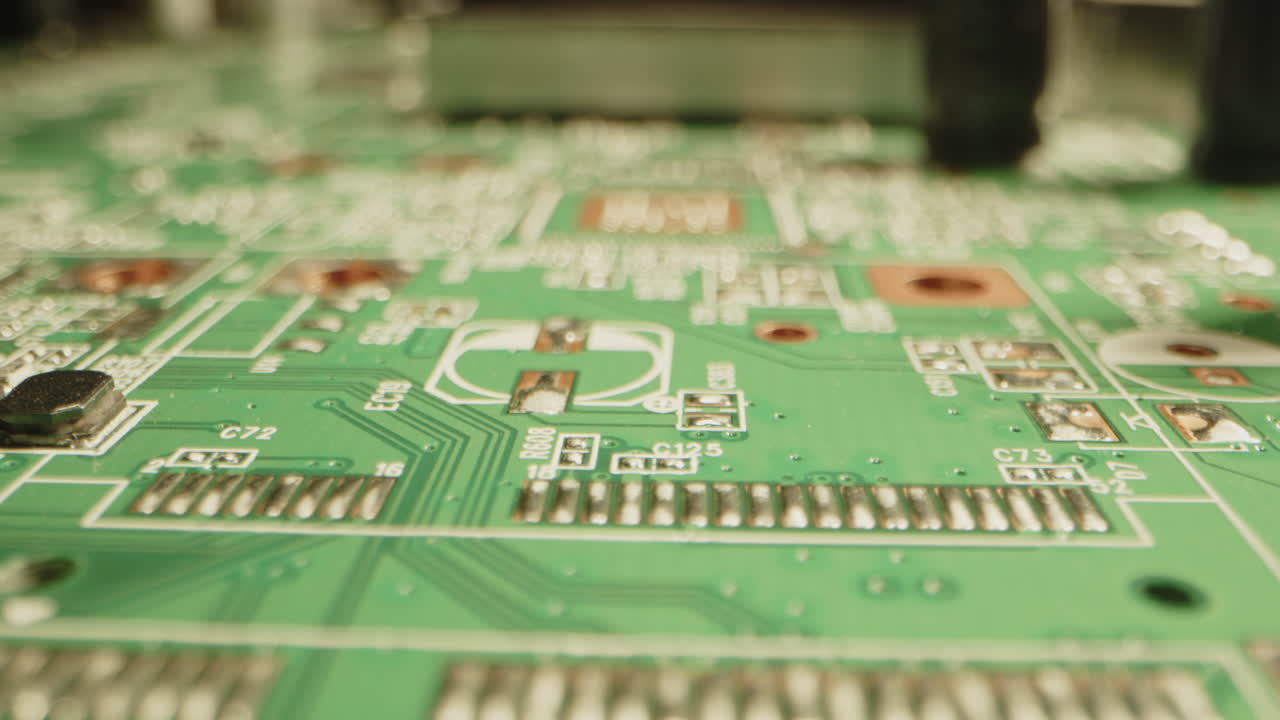 Beautiful macro focusrack of a printed circuit board