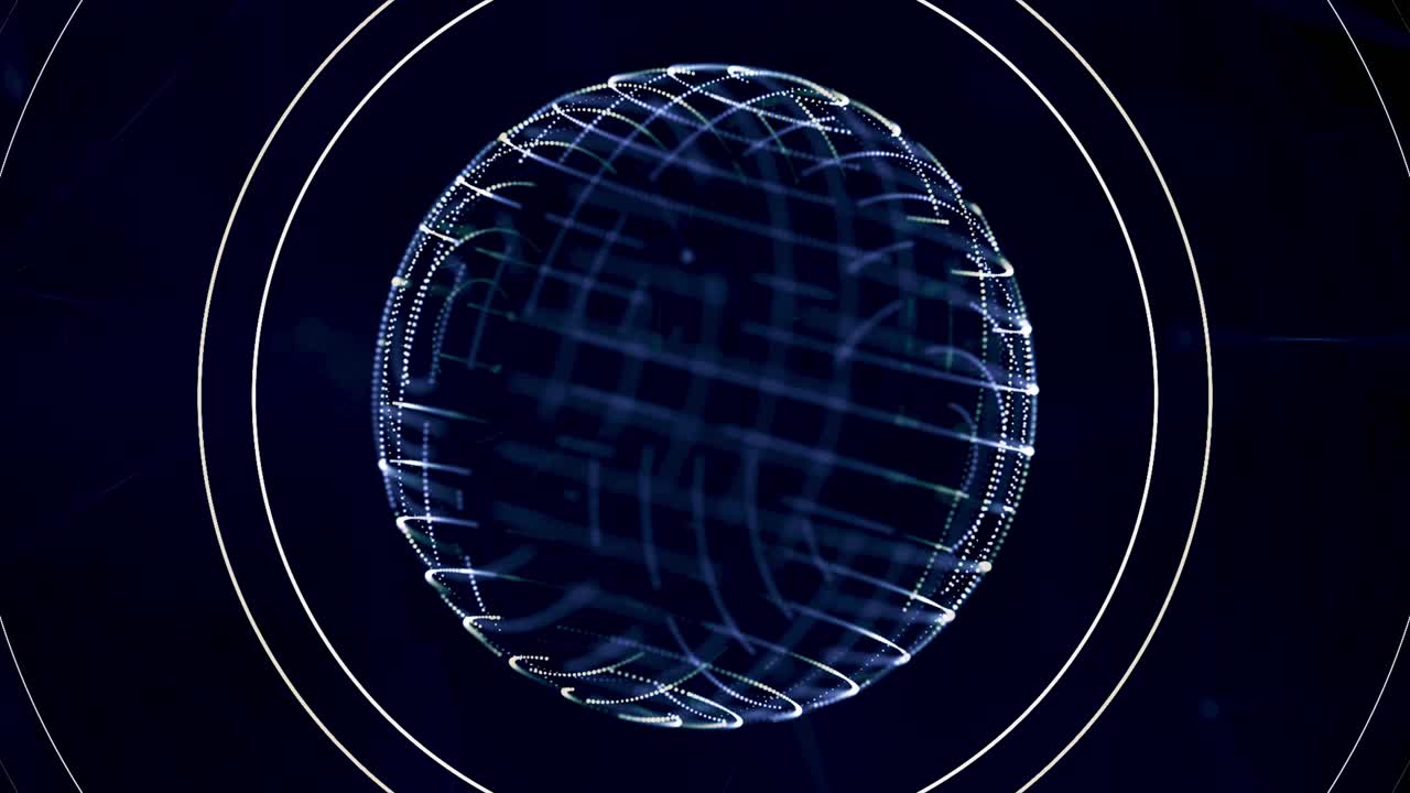 Abstract 3D Globe with Lines and Dots