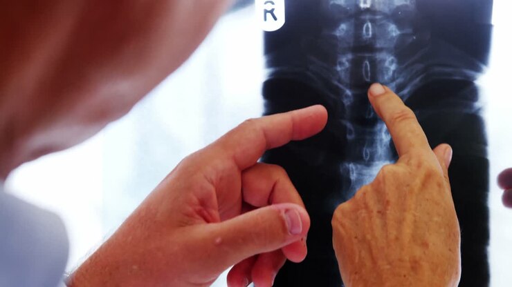 Doctors checking x-ray report