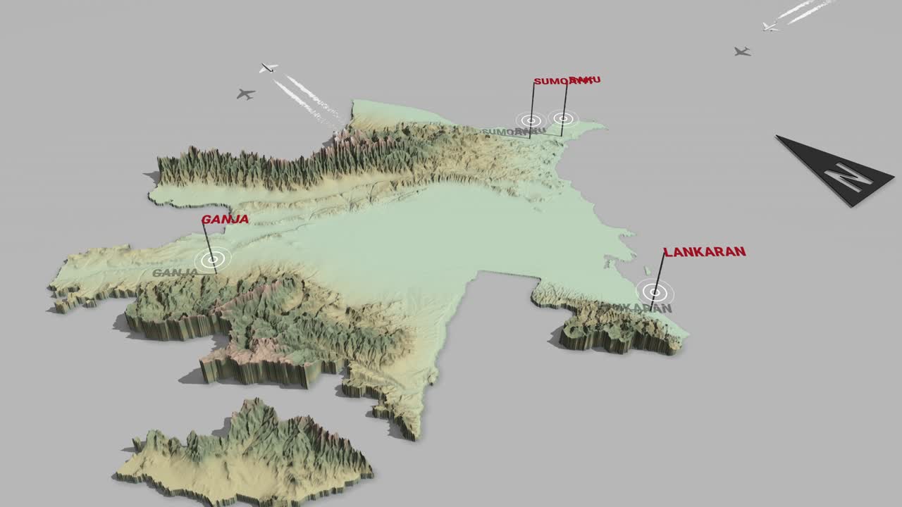 3d 지형 지도 아제르바이잔