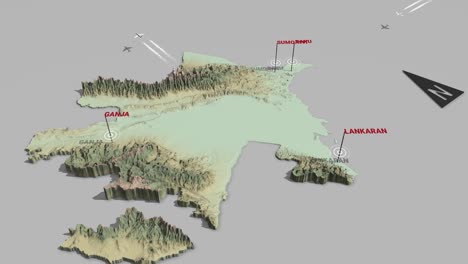 mapa del terreno en 3d de azerbaiyán
