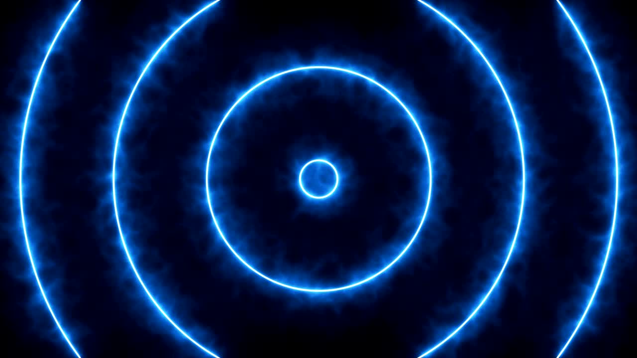 fondo abstracto con círculos de neón azul