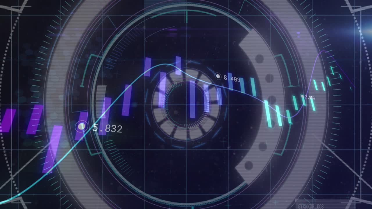 범위 스캐닝과 재무 데이터 처리의 애니메이션