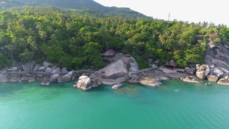 aerial view of a tropical island beach