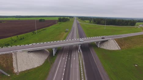 aerial view highway junction.