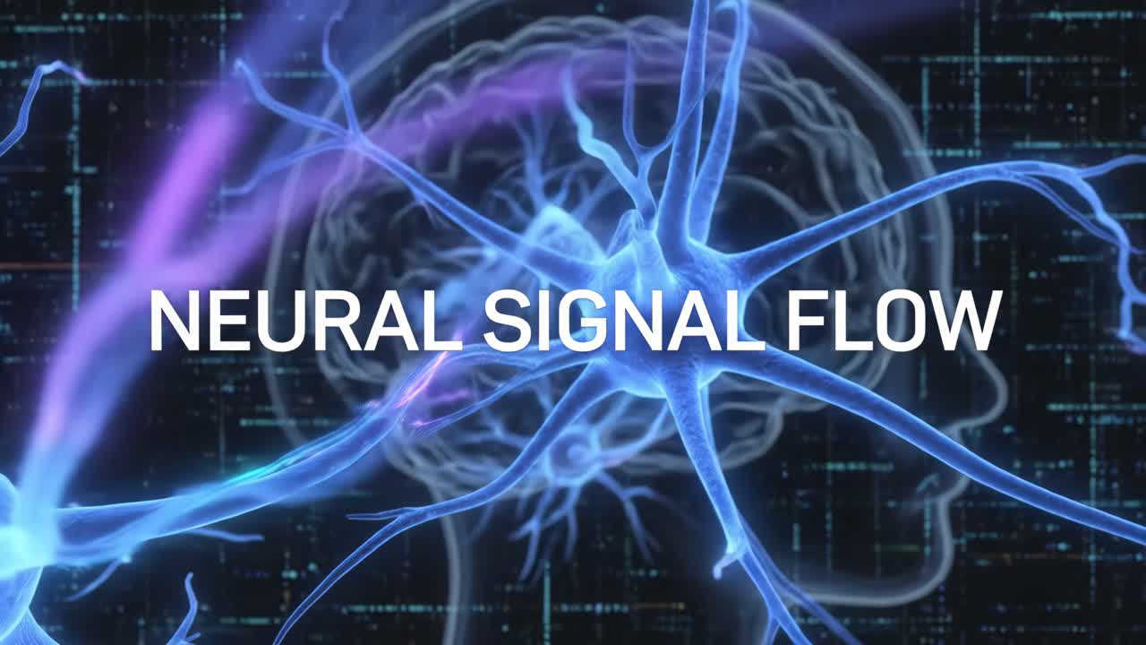 Nervové signály procházející mozkem a neurony