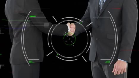 Animation-of-scope-scanning-over-businessman-handshake