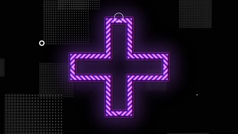 Crosses-pattern-with-purple-neon-light