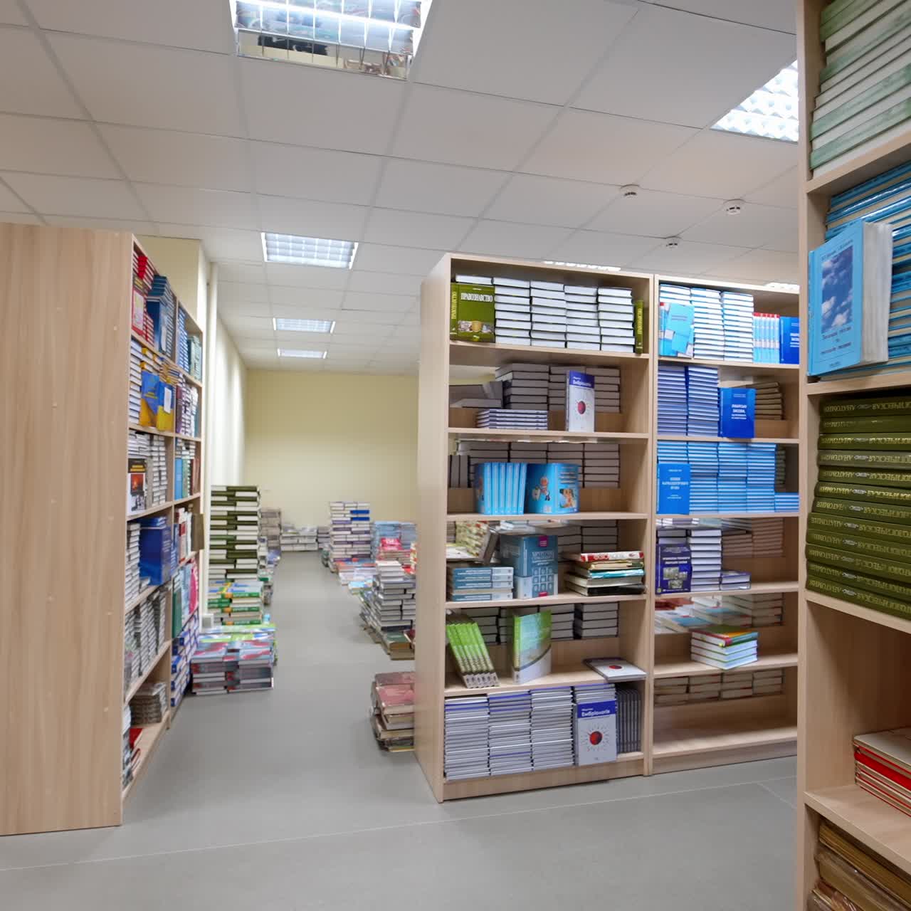 Library books on shelves