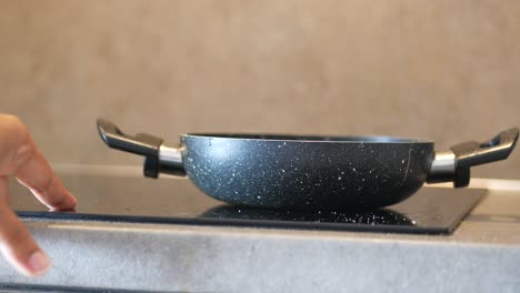 empty pan on a stovetop