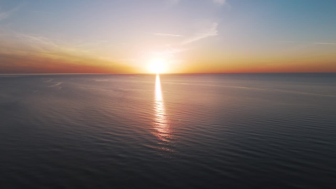Aerial View of the Baltic Sea at Sunset, Jurkalne, Latvia