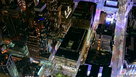 night aerial view of new york city