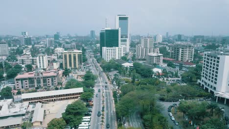 aerial shots of lagos skyline, transportation and nature