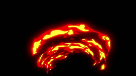 fire circle cartoon frame animation 4k 2d hand drawn