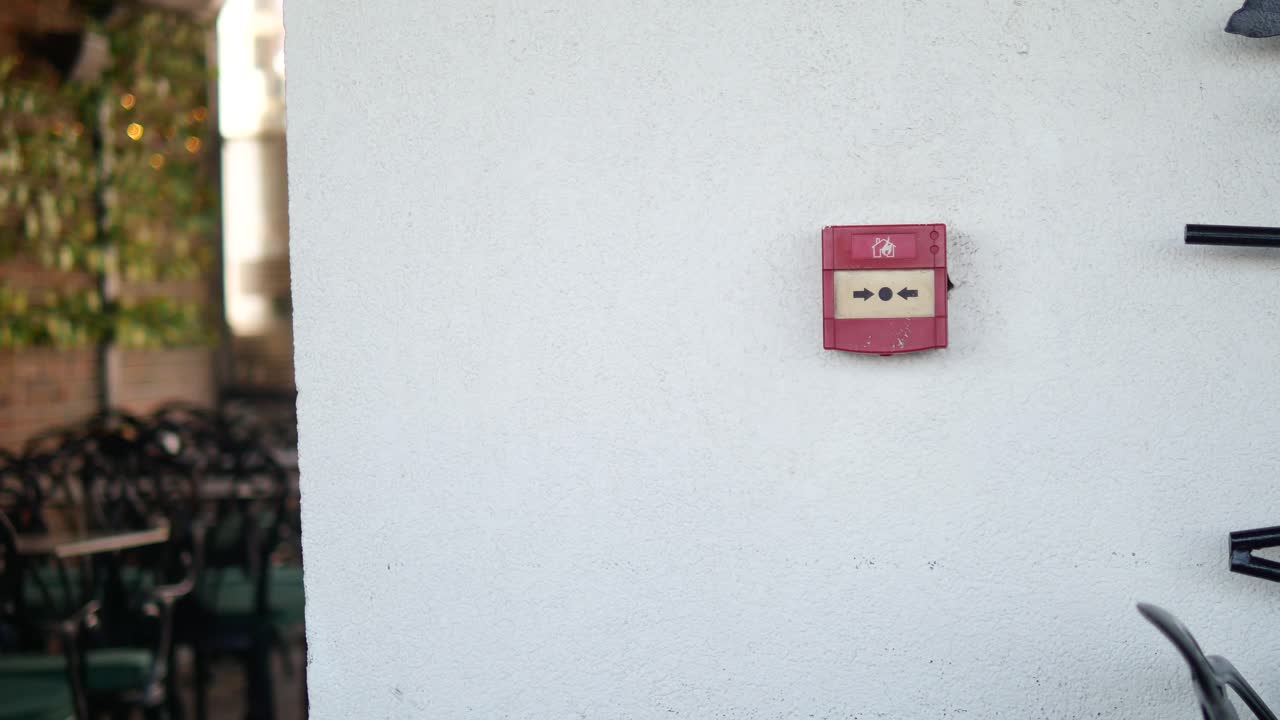 Fire alarm on a white wall