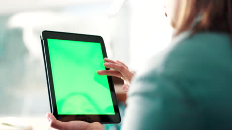 Hands,-green-screen-and-person-with-tablet
