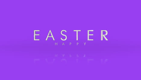 elegance happy easter text on purple gradient