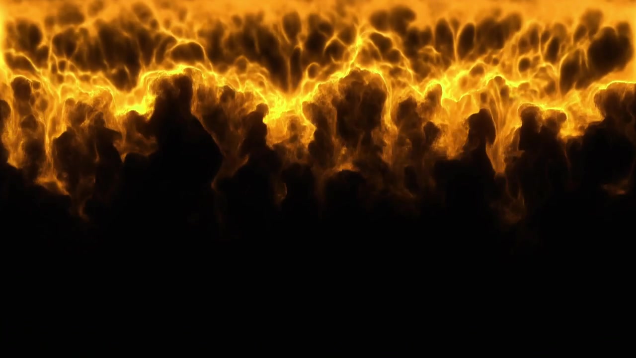 Abstract Fire Flames Burning on Black Background