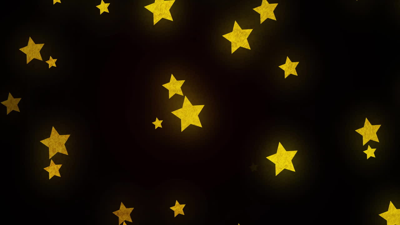 animación de estrellas amarillas que brillan sobre un fondo negro