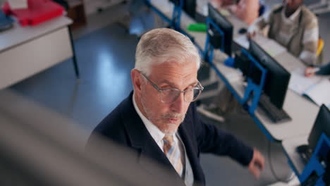 man in computer lab