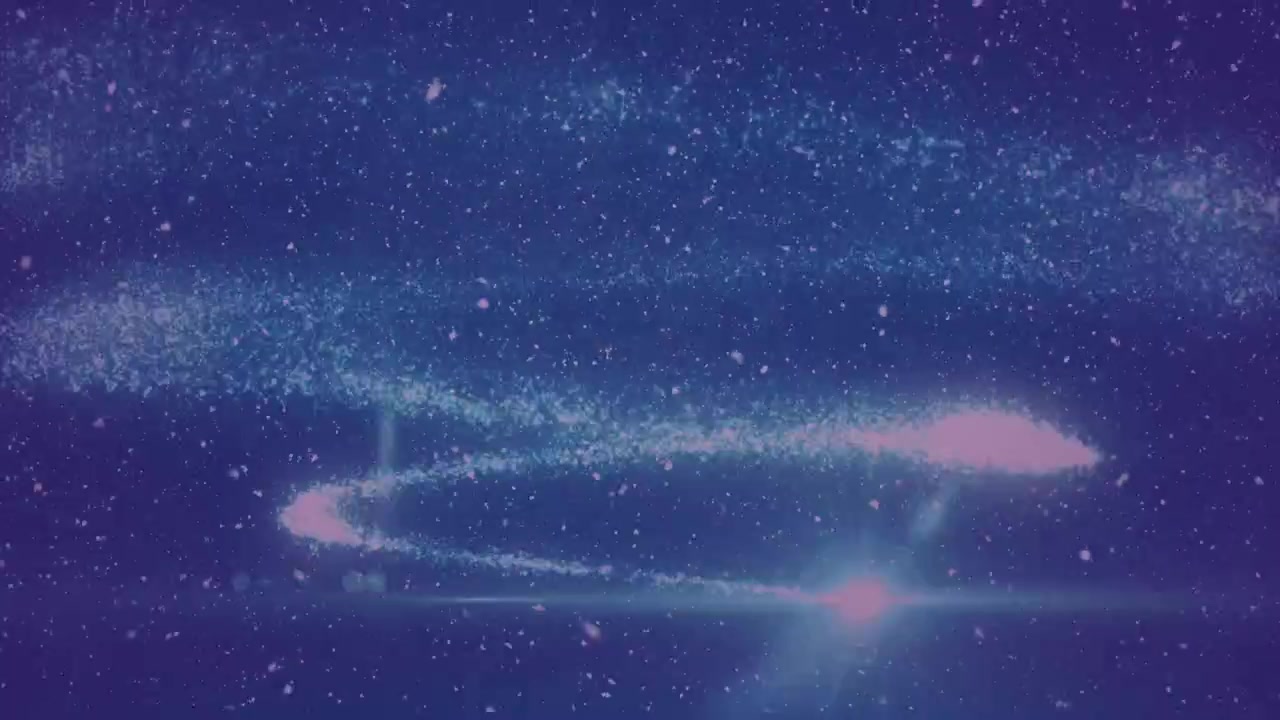 濃い青色の背景に雪が降るアニメーション