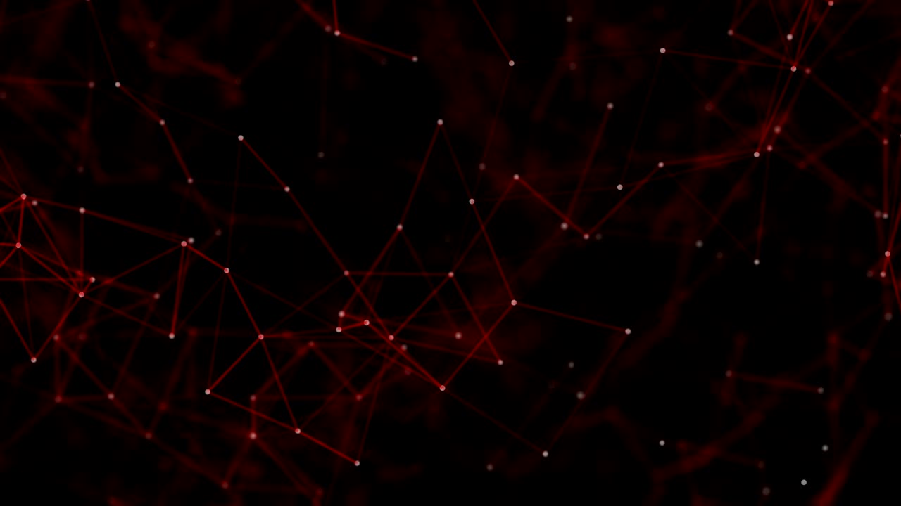 plexus abstracto hermoso fondo geométrico con líneas rojas en movimiento, puntos y triángulos.