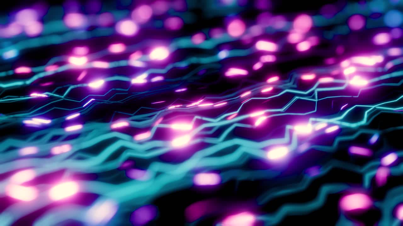 Vibrant Abstract Digital Lines and Glowing Particles
