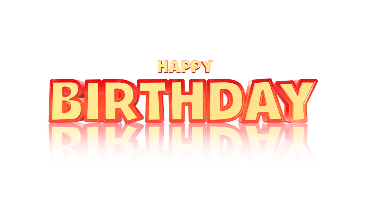 texto de feliz cumpleaños de dibujos animados en gradiente de moda blanco