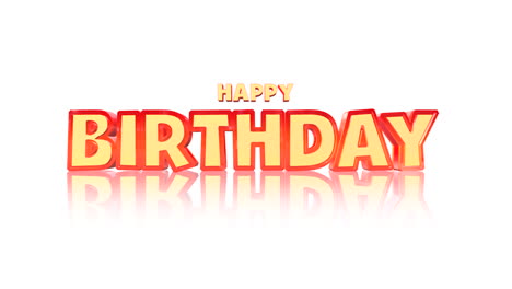 cartoon happy birthday text on white fashion gradient