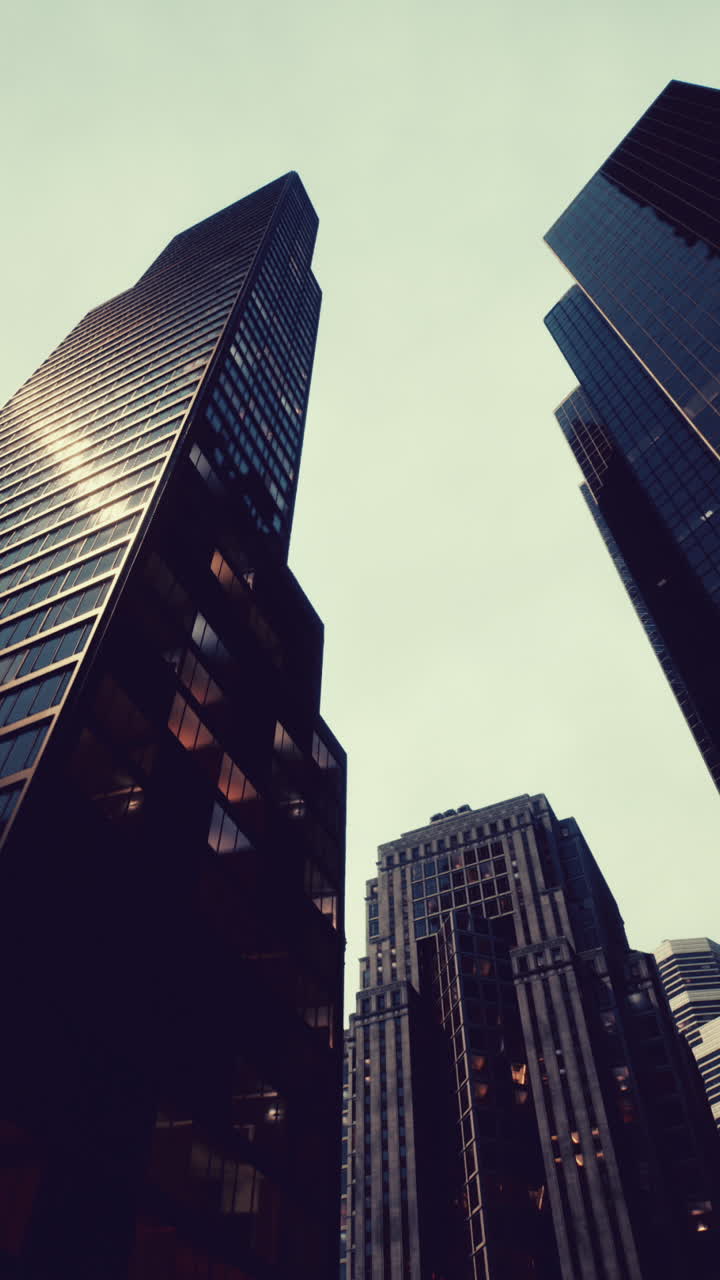 vista de ángulo bajo de rascacielos en una ciudad