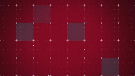 animation of moving markers and squares over grid on red background