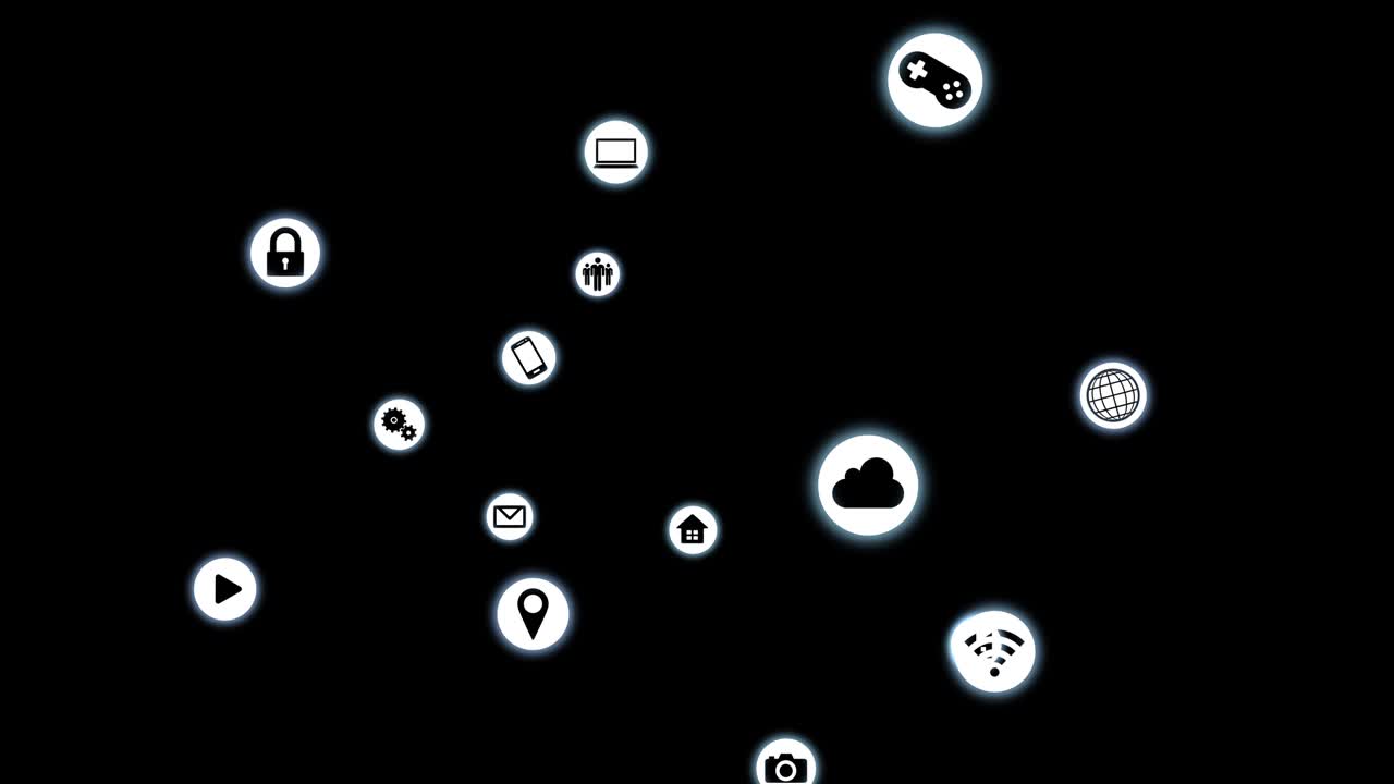 значок технологии сетевой символ цифровые устройства на фоне интернета