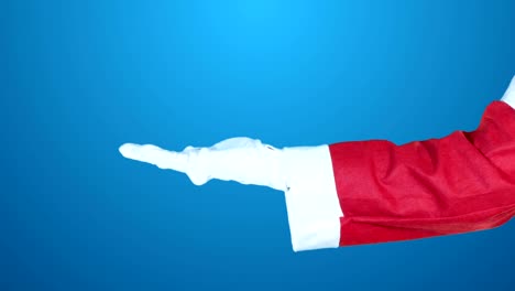 side view open hand of santa claus carry symbol christmas green screen 4k chroma key video footage set.