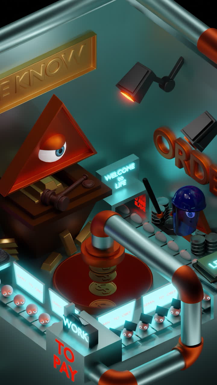 representación isométrica en 3d de un sistema futurista