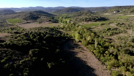 landscape with valleys, the weather is dry, it's hot in the south of france