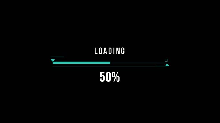 Digital Loading Progress Bar Animation on Black Background