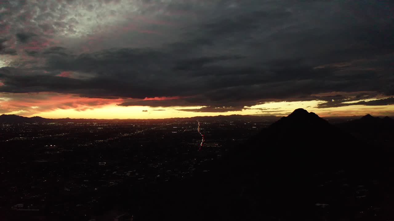 Orange glowing sunset over Scottsdale, Arizona