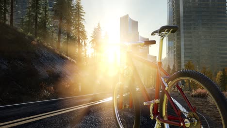 Bicicleta-De-Ciudad-En-La-Carretera