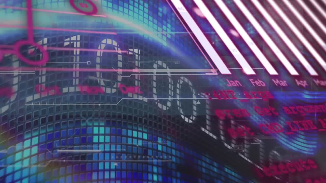 animación del gráfico sobre el procesamiento de datos sobre fondo negro