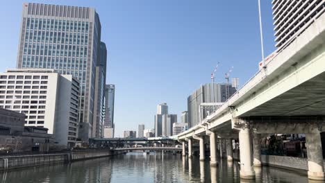 Japón-Osaka-Ciudad-Río-Vista-Paisaje