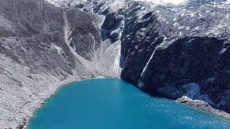 laguna 69 peru aerial drone huaraz landscape glacier lake highlands nature