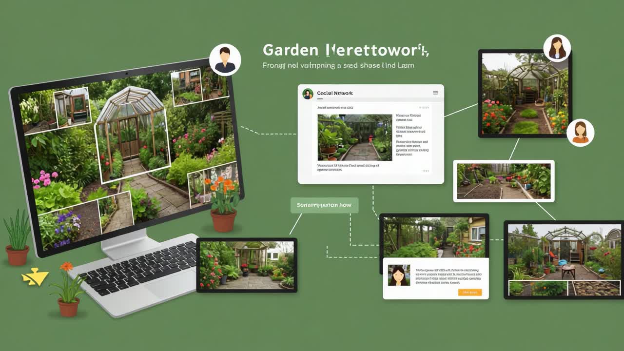 A Digital Workshop on Gardening: Interactive Screens Showcase Beautiful Gardens and Greenhouses with Accessible Tips and Inspiration for Enthusiastic Gardeners