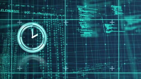 animation of clock ticking over data processing