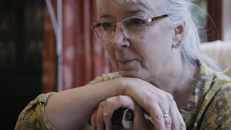 portrait of an elderly woman with glasses