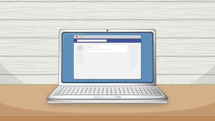 Laptop displaying social media interactions and notifications