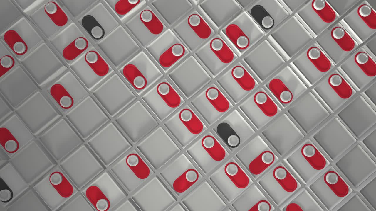 3d rendering of looped animation with geometric shapes. Endless animation. A satisfying calm video with a change in shape. Sliders switches on